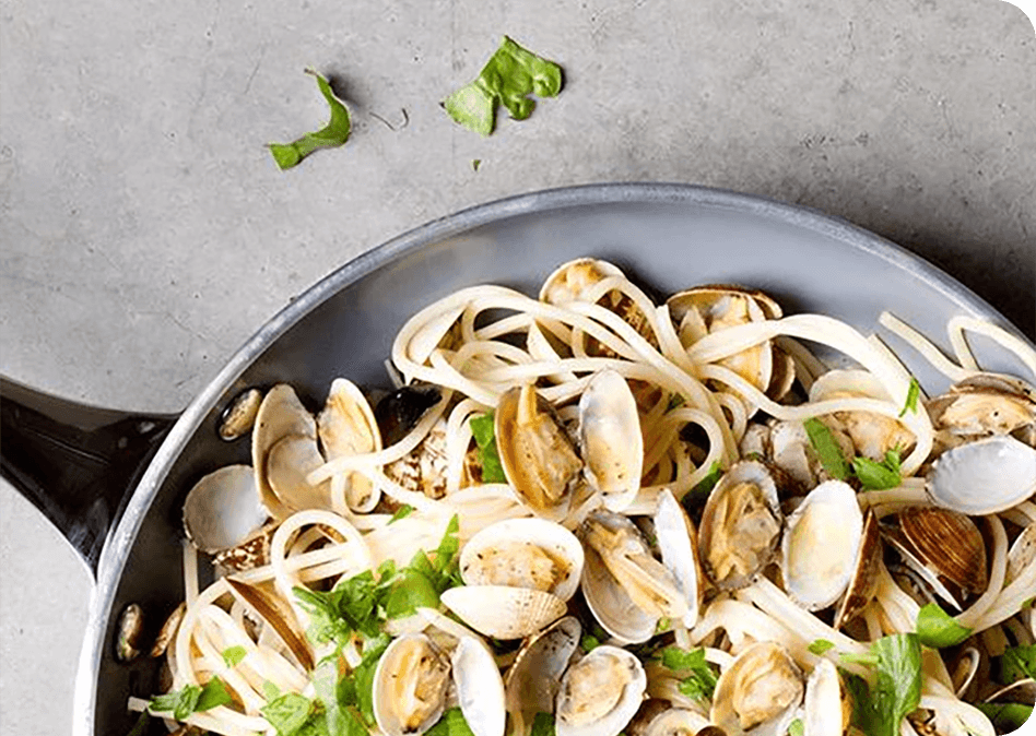 Spaghetti alle vongole met verse zeevruchten