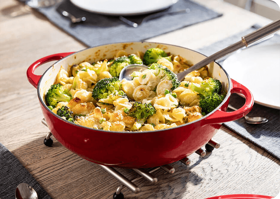 Pastaschotel met broccoli-kaassaus