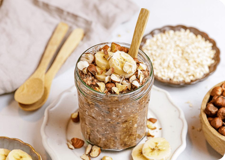 Vegan chocolade overnight oats