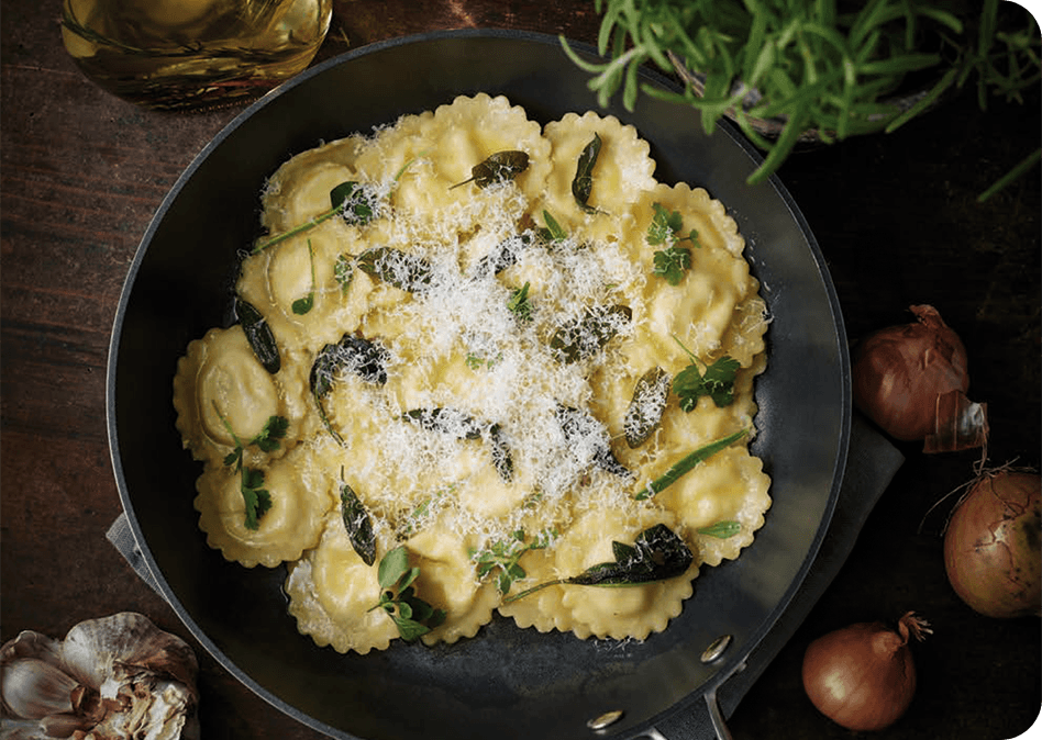 Geitenkaas ravioli met verse kruiden