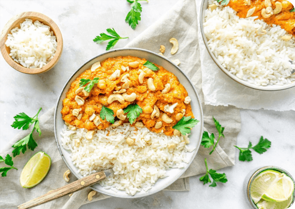 Romige curry met cashewnoten